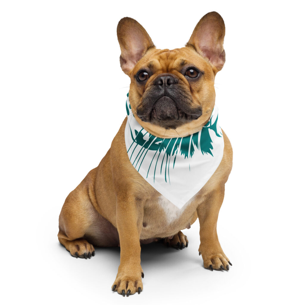 Teal Leopard Head Bandana